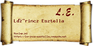Lőrincz Esztella névjegykártya